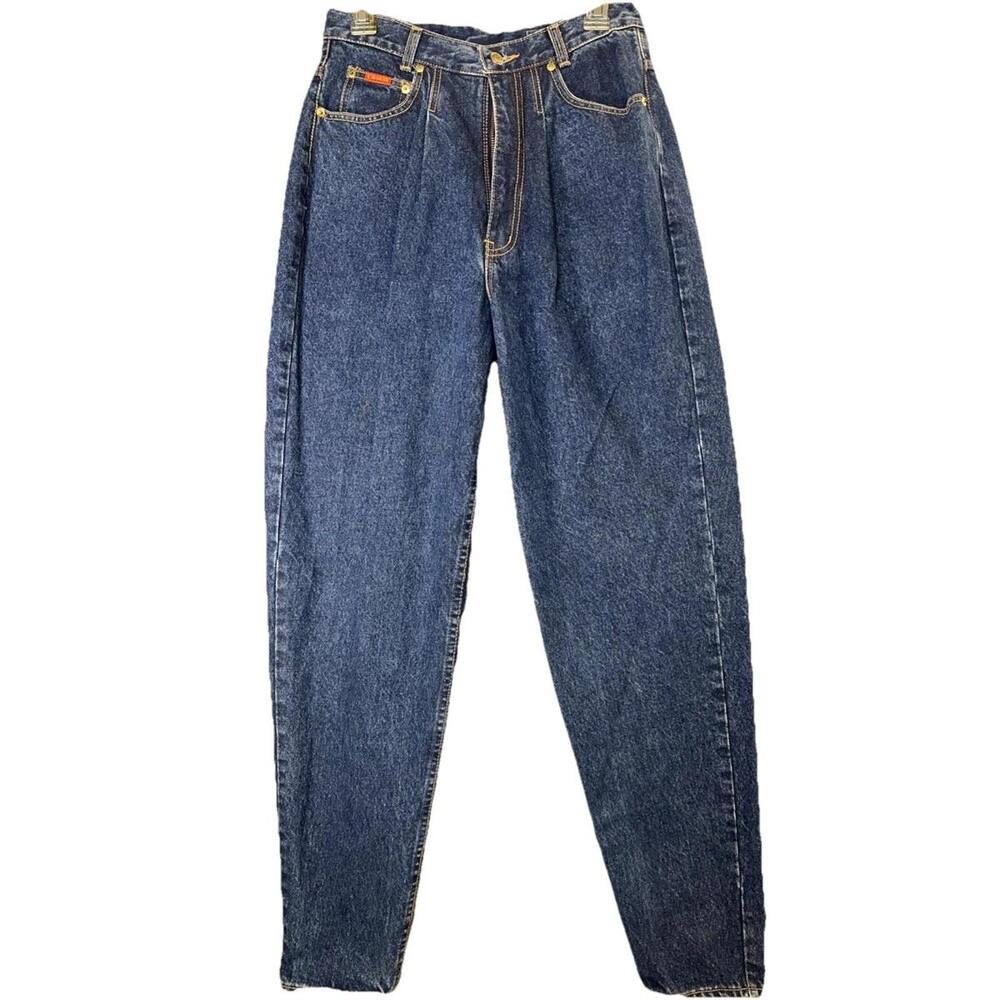 Vintage 80s Lawman Western Denim Pleated Mom Jeans NOS Hong Kong 11/12